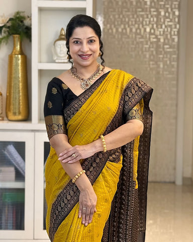 Women's Banarasi Soft Lichi Silk Saree with Rich Pallu & All-Over Jacquard Weaving, Designer Jacquard Blouse Piece
